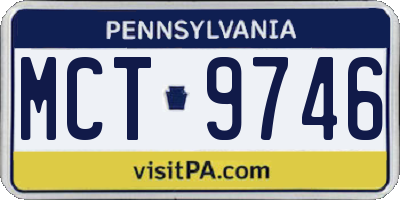 PA license plate MCT9746