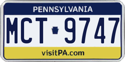 PA license plate MCT9747