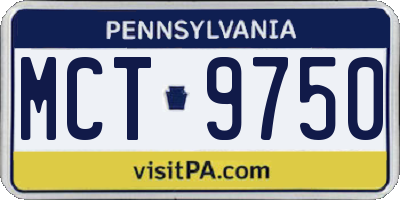 PA license plate MCT9750