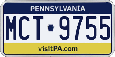 PA license plate MCT9755
