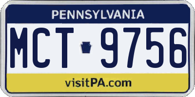 PA license plate MCT9756
