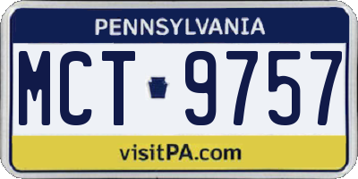 PA license plate MCT9757