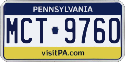 PA license plate MCT9760
