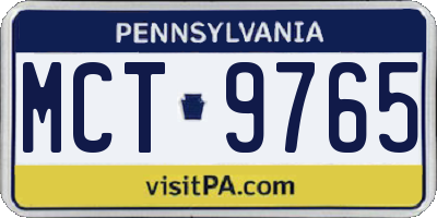 PA license plate MCT9765
