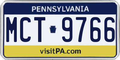 PA license plate MCT9766