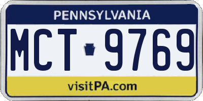 PA license plate MCT9769