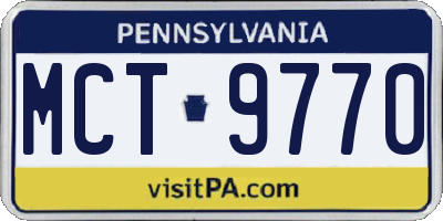 PA license plate MCT9770