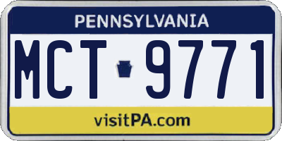 PA license plate MCT9771