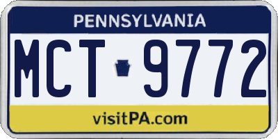 PA license plate MCT9772