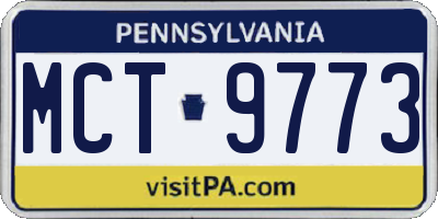 PA license plate MCT9773