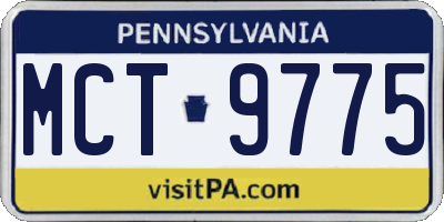 PA license plate MCT9775