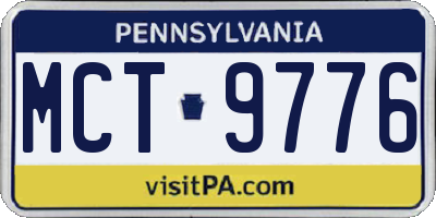 PA license plate MCT9776
