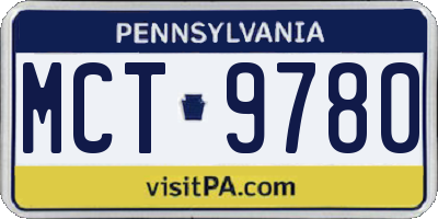 PA license plate MCT9780