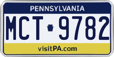 PA license plate MCT9782
