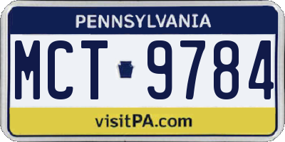 PA license plate MCT9784