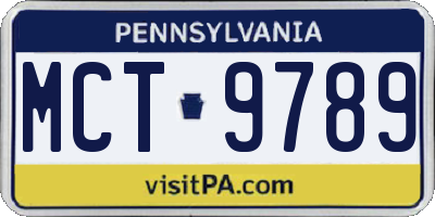 PA license plate MCT9789