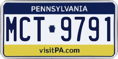 PA license plate MCT9791