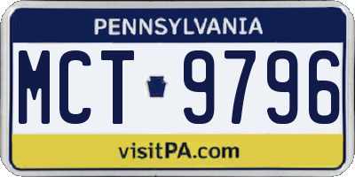 PA license plate MCT9796