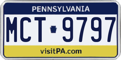 PA license plate MCT9797