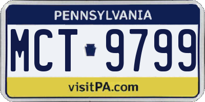PA license plate MCT9799