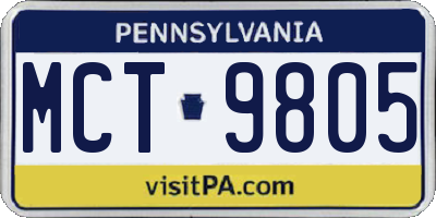 PA license plate MCT9805