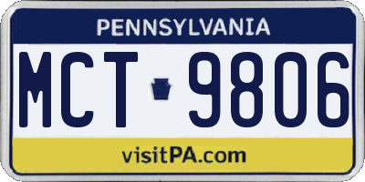 PA license plate MCT9806