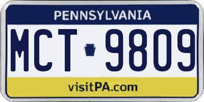 PA license plate MCT9809