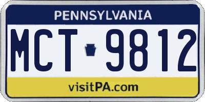 PA license plate MCT9812