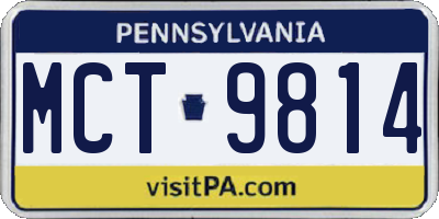 PA license plate MCT9814
