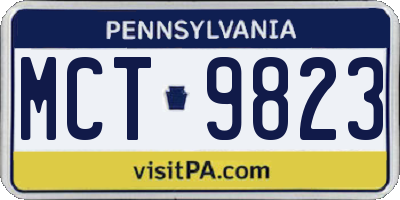 PA license plate MCT9823