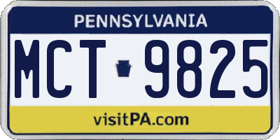 PA license plate MCT9825