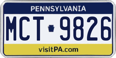 PA license plate MCT9826