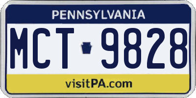 PA license plate MCT9828