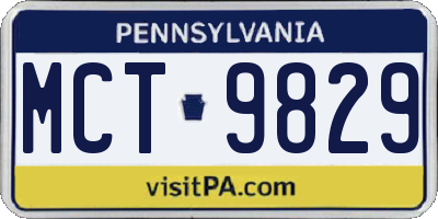 PA license plate MCT9829