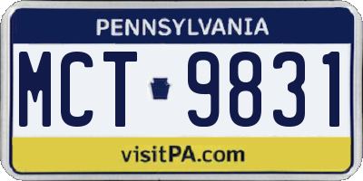 PA license plate MCT9831