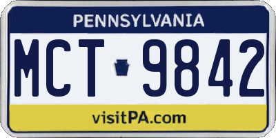 PA license plate MCT9842