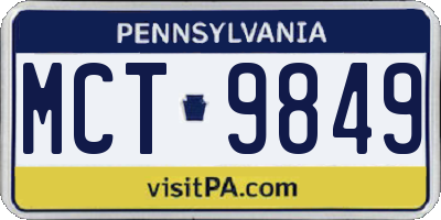 PA license plate MCT9849