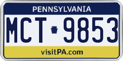 PA license plate MCT9853