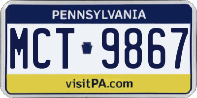 PA license plate MCT9867