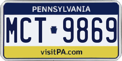 PA license plate MCT9869
