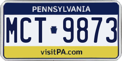 PA license plate MCT9873