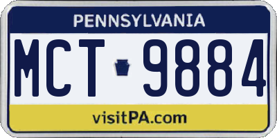 PA license plate MCT9884