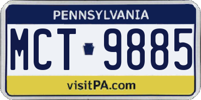 PA license plate MCT9885