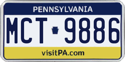 PA license plate MCT9886