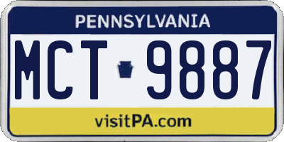 PA license plate MCT9887