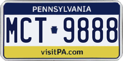PA license plate MCT9888