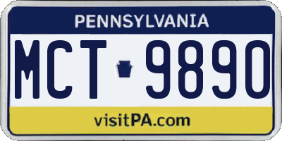 PA license plate MCT9890