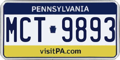 PA license plate MCT9893