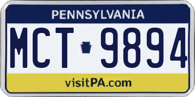 PA license plate MCT9894