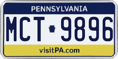PA license plate MCT9896